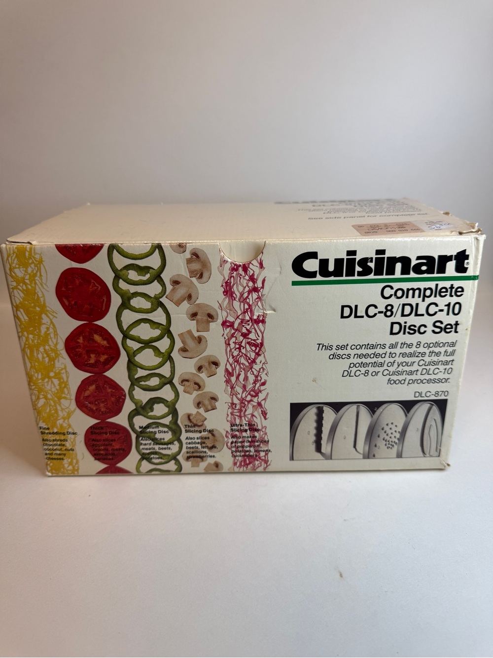 Cuisinart White Food Processor Disc Set with Colorful Produce Graphics